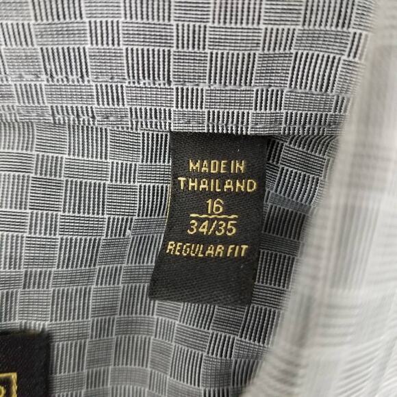 Donald J Trump French Cuff Mens Dress Shirt Gray 16 34/35 Regular Fit - Picture 11 of 12